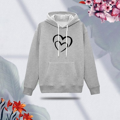 Premium Comfortable (Love Love-Gray) Ladies winter hoodie